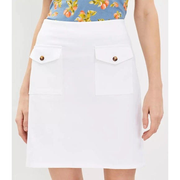 NWT LOFT Button Pocket Shift Skirt - Picture 1 of 9